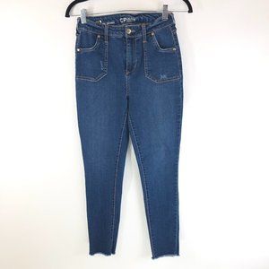 CP Jeans Womens High Rise Skinny Raw Hem Distressed Stretch Size 3